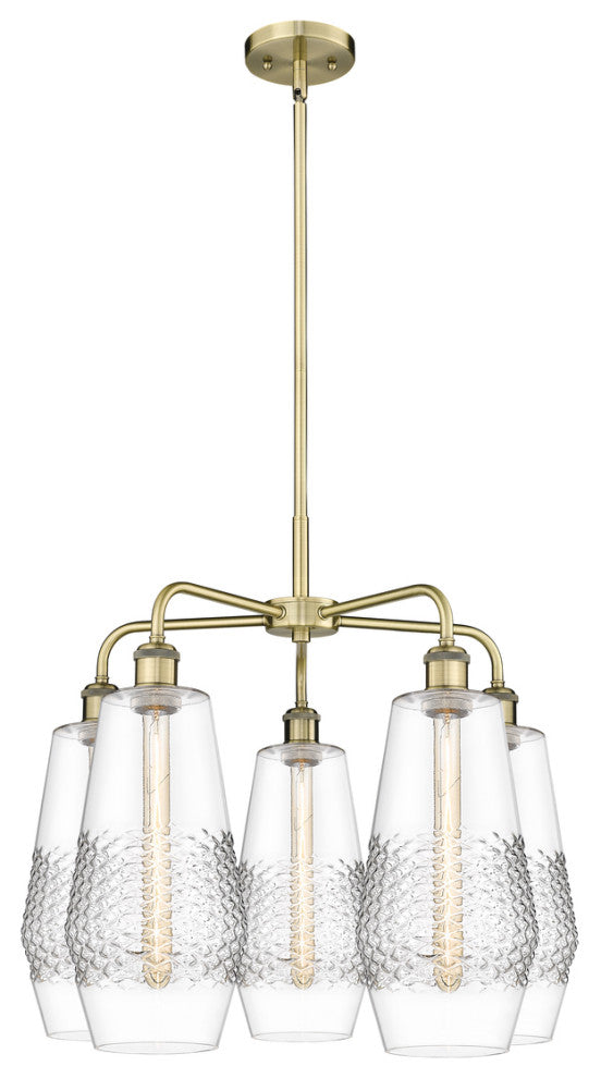 Innovations Windham 5 25" Chandelier Antique Brass