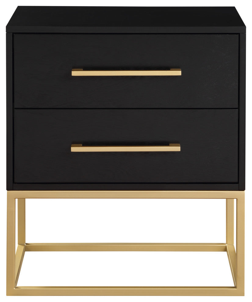 Maxine Night Stand, Rich Black Finish