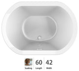 Jacuzzi DUE6042BCXXXX Duetta 60" Soaking Bathtub for Drop In / - White