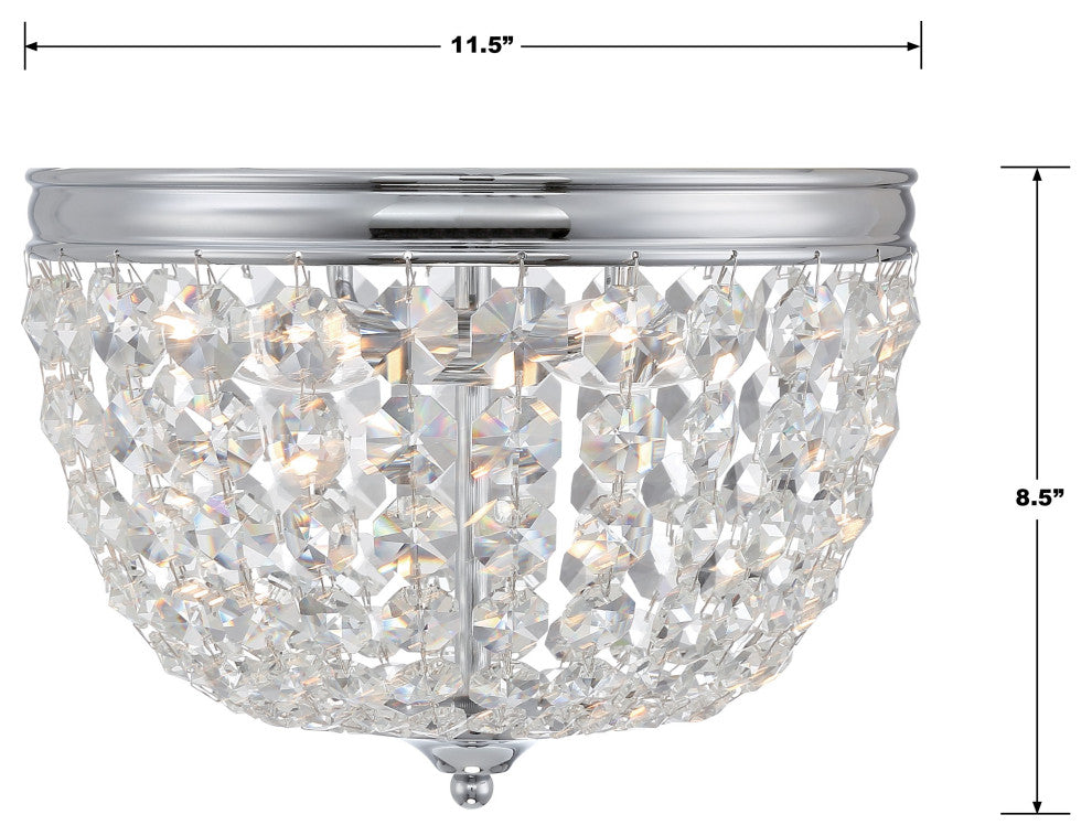 Nola 2-Light Polished Chrome Ceiling Mount
