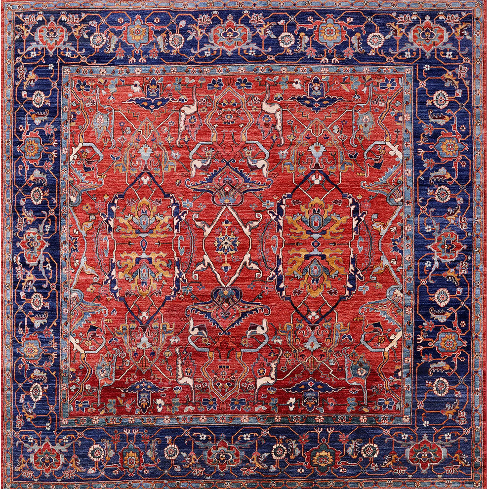 Ahgly Company Indoor Square Mid-Century Modern Area Rugs, 4' Square