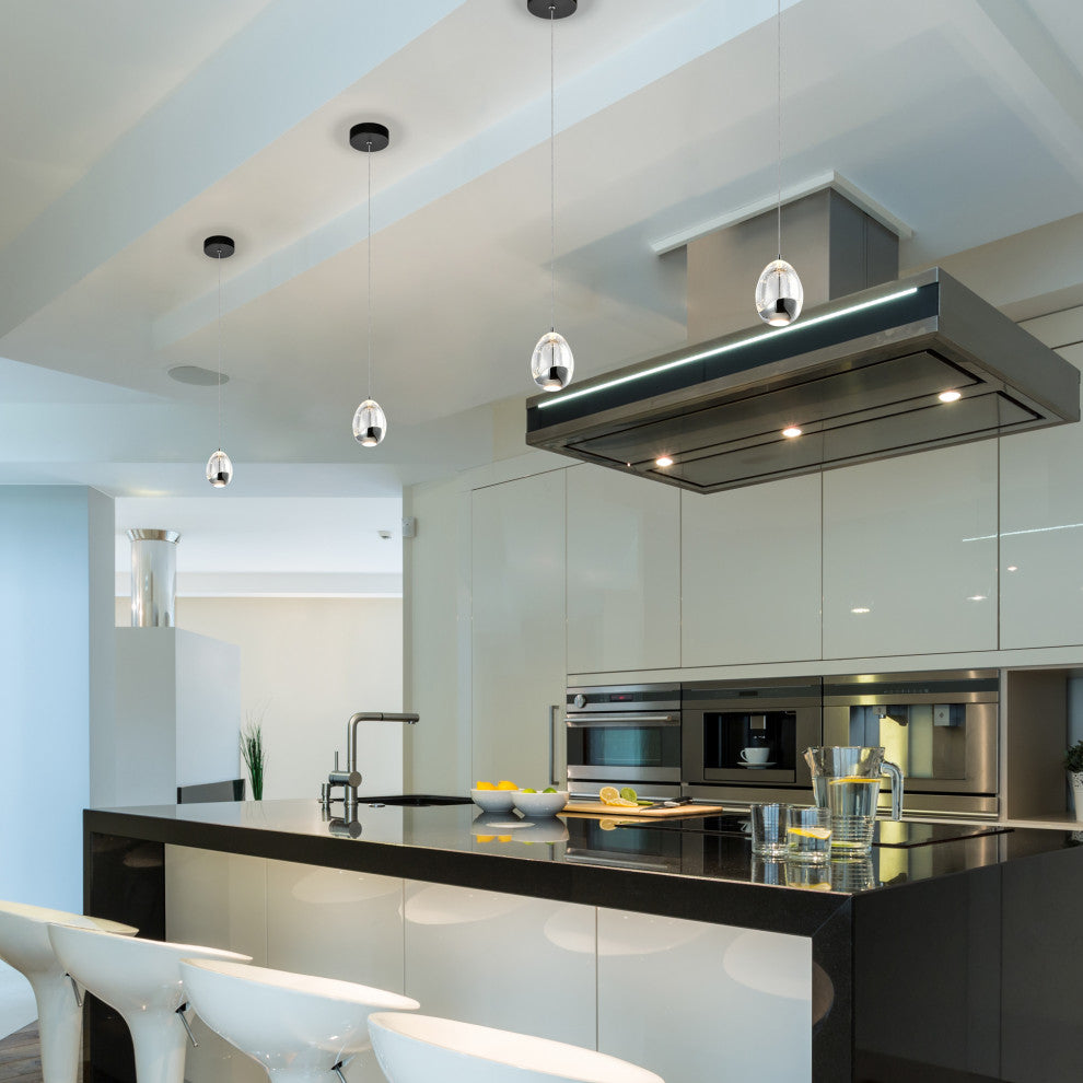 Venezia 3.5" ETL Certified Integrated LED Pendant Lighting Fixture, Black