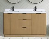 Ari Kitchen and Bath Calamigo 60" Freestanding Bathroom Vanity Oak