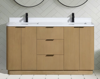 Ari Kitchen and Bath Calamigo 60" Freestanding Bathroom Vanity Oak