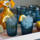 6 Blue Glass Tumblers