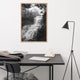 Chittenango Waterfall in Black and White Framed Photo Paper Wall Art Prints, Red Oak, 24" X 36"