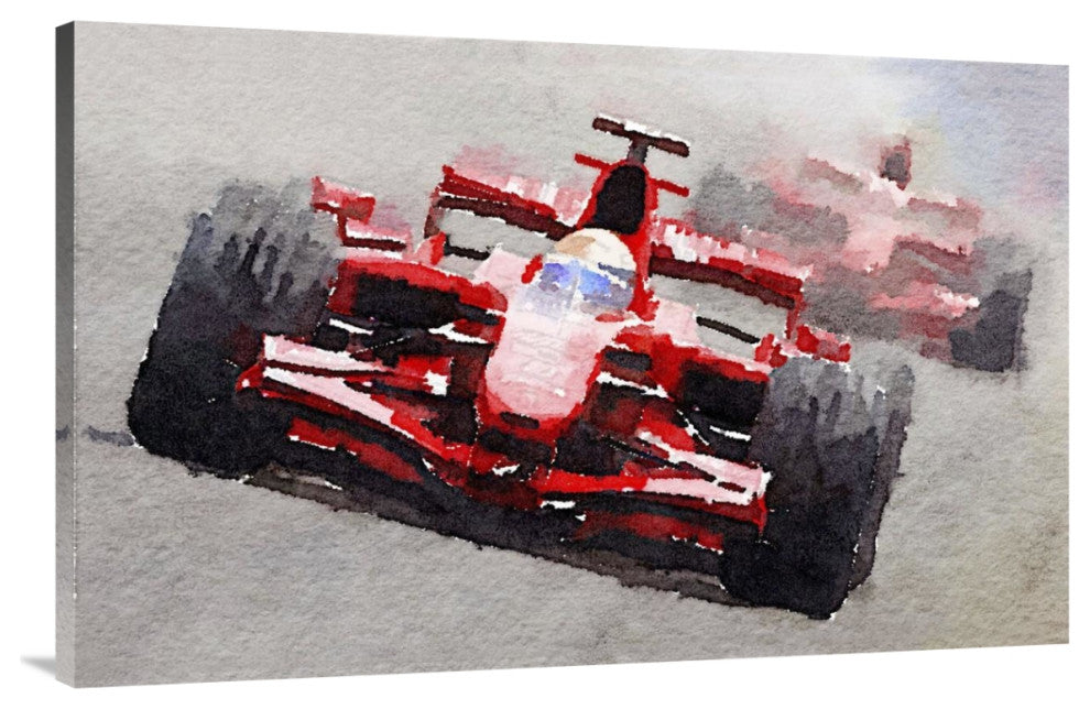 "Ferrari F1 Race Watercolor" Fine Art Print