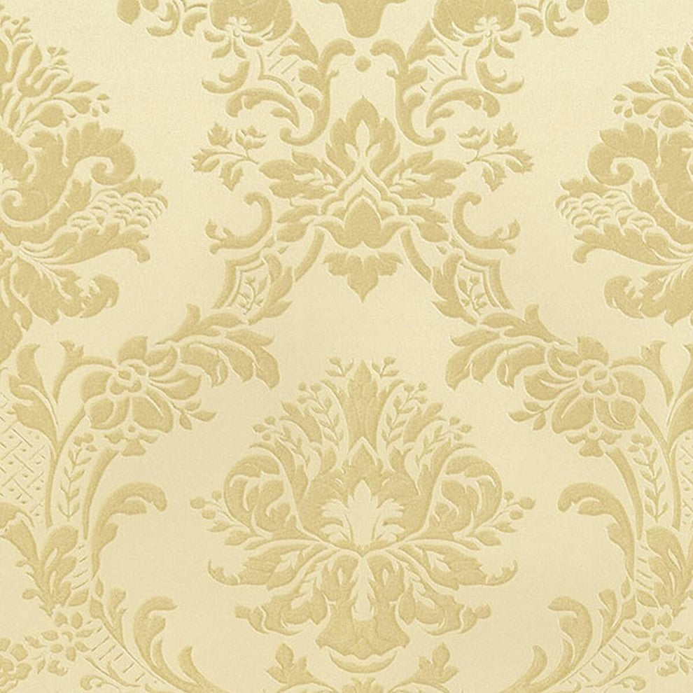 Silk Impressions 2, Contemporary Floral Cream, Beige Wallpaper Sample