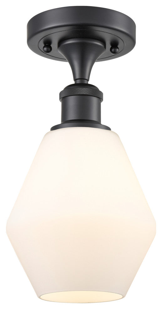 Innovations 516-1C-BK-G651-6 1-Light Semi-Flush Mount, Matte Black