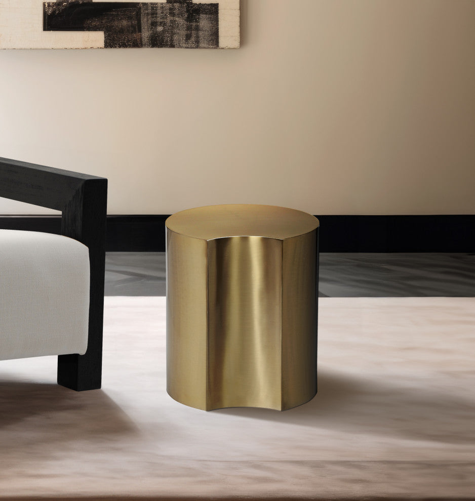Dimple Iron End Table, Gold, 1-Piece: 16"Wx16"Dx18"H
