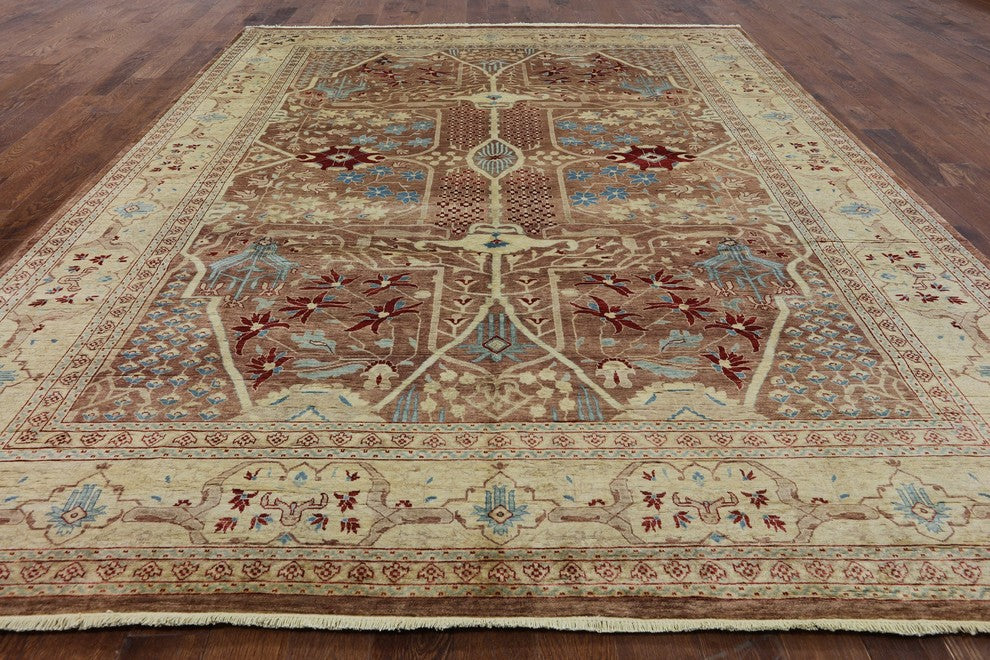 Oriental Peshawar Hand Knotted Rug 9'x12', P2560