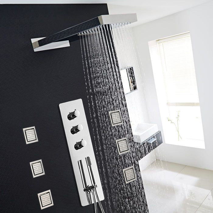 Vicenza Bathroom Shower Set With Rainfall Shower Head and Hand Shower
