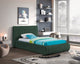 Nash Boucle Fabric Upholstered Bed, Green, Twin