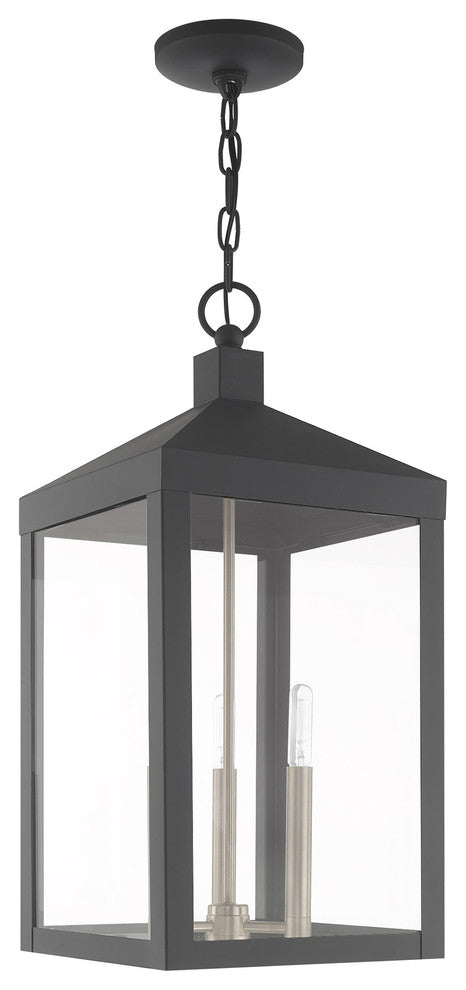 Livex Lighting Scandinavian Gray 3-Light Outdoor Pendant Lantern