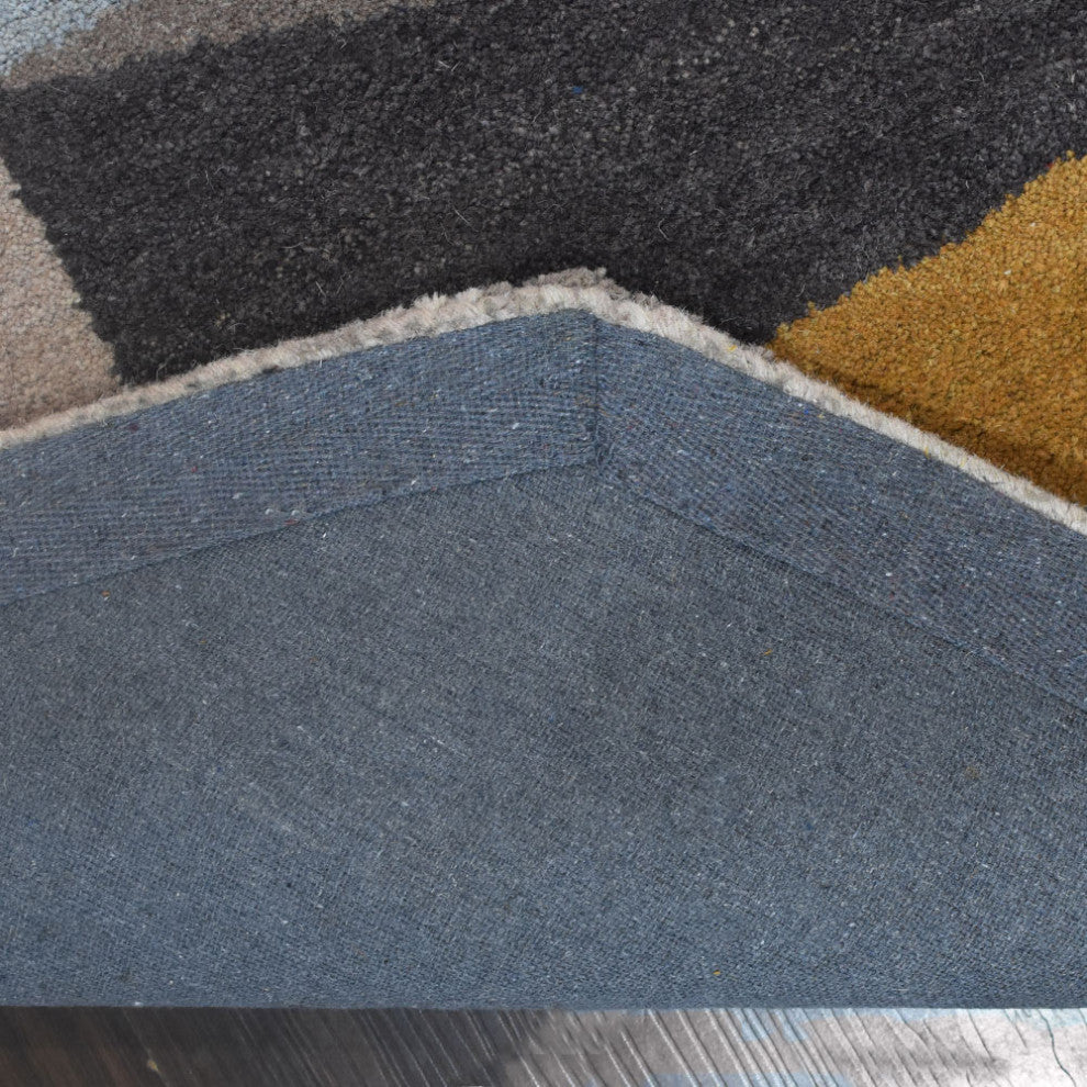 HAND TUFTED WOOL ECO-FRIENDLY AREA RUGS, Multicolor Color, Geometric Design