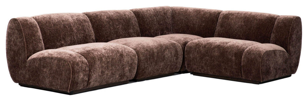 Sterling 4-Piece Armless Sectional Sofa, Brown