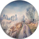 First Frost In Forest, Landscape Photography Disc Metal Artwork, 11"