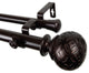 Plaid 1" Double Curtain Rod, Black, Bronze, 28"-48"