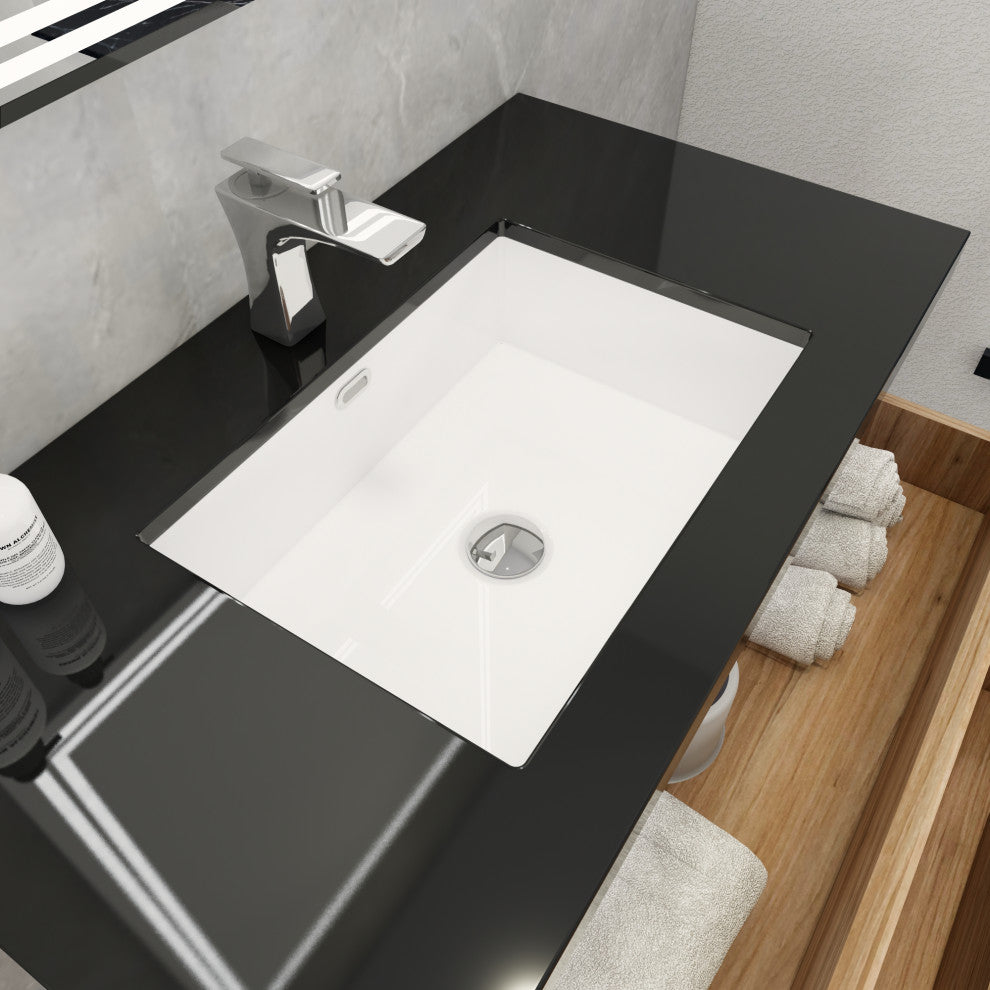 Belli 36" Wall Mounted Single Bathroom Vanity Set, Natural Oak, Matt Black Top