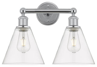 Berkshire 2-Light 17" Bath Vanity Light, Polished Chrome Finish, Clear Shade
