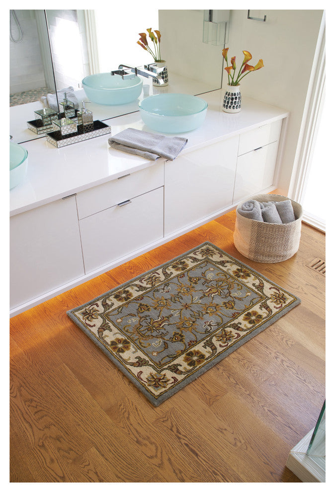 Gilded Rectangular Hand-Tufted Rug, Smoke, 4'x6'