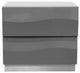 Best Master Leon 2-Drawer Poplar Wood Bedroom Nightstand in Gray High Gloss