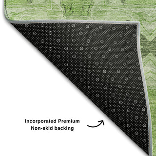 Premium Machine Washable Mayfield AMF564 Green 9' x 12' Rug