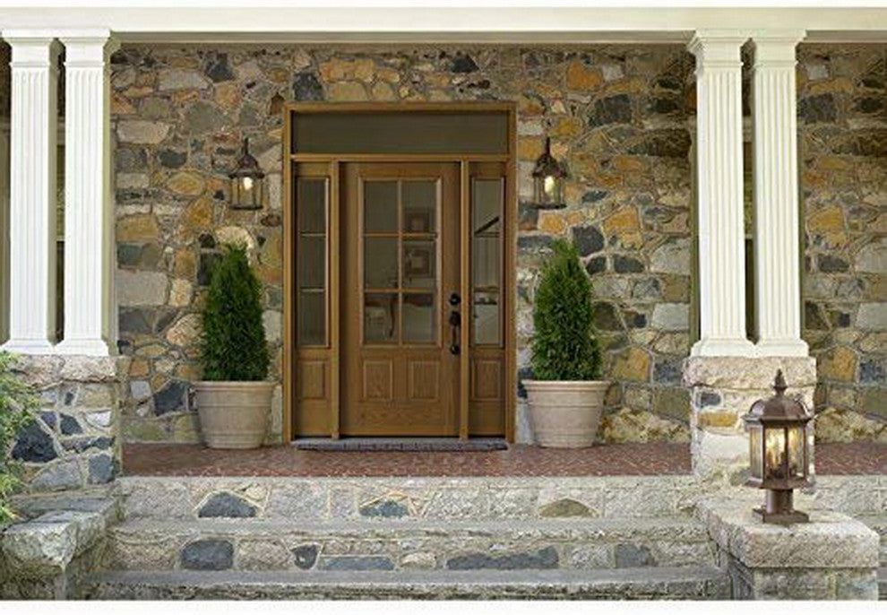 Bellwood Olde Brick And Clear Wave Glass Exterior Wall Light