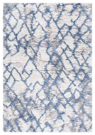 Safavieh Horizon Shag Collection HZN894M Rug, Ivory/Blue, 2' X 3'