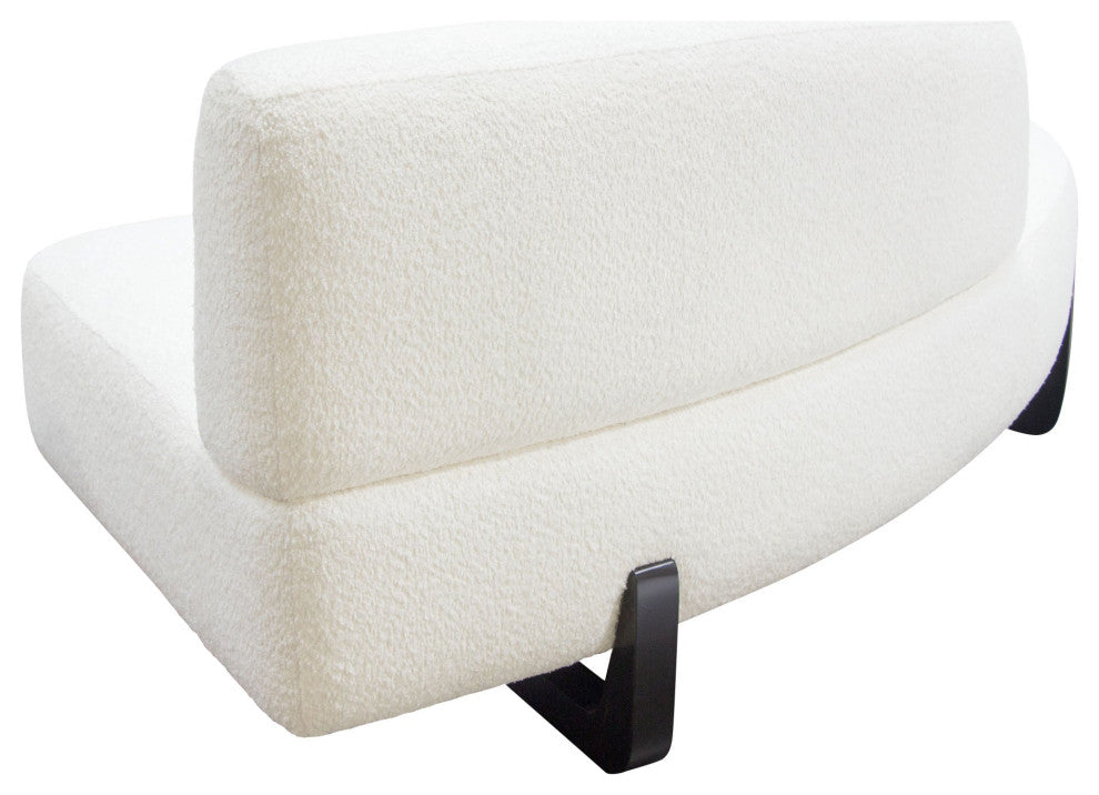 Vesper Curved Armless Left Chaise, White