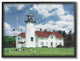 Chatham Lighthouse Bright Green Hill Blue Sky and Red Roof, Framed, 24"x30"