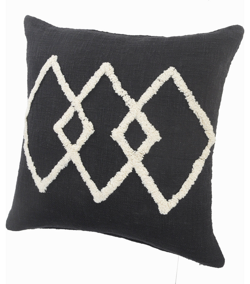 White Tufted Diamond Throw Pillow
