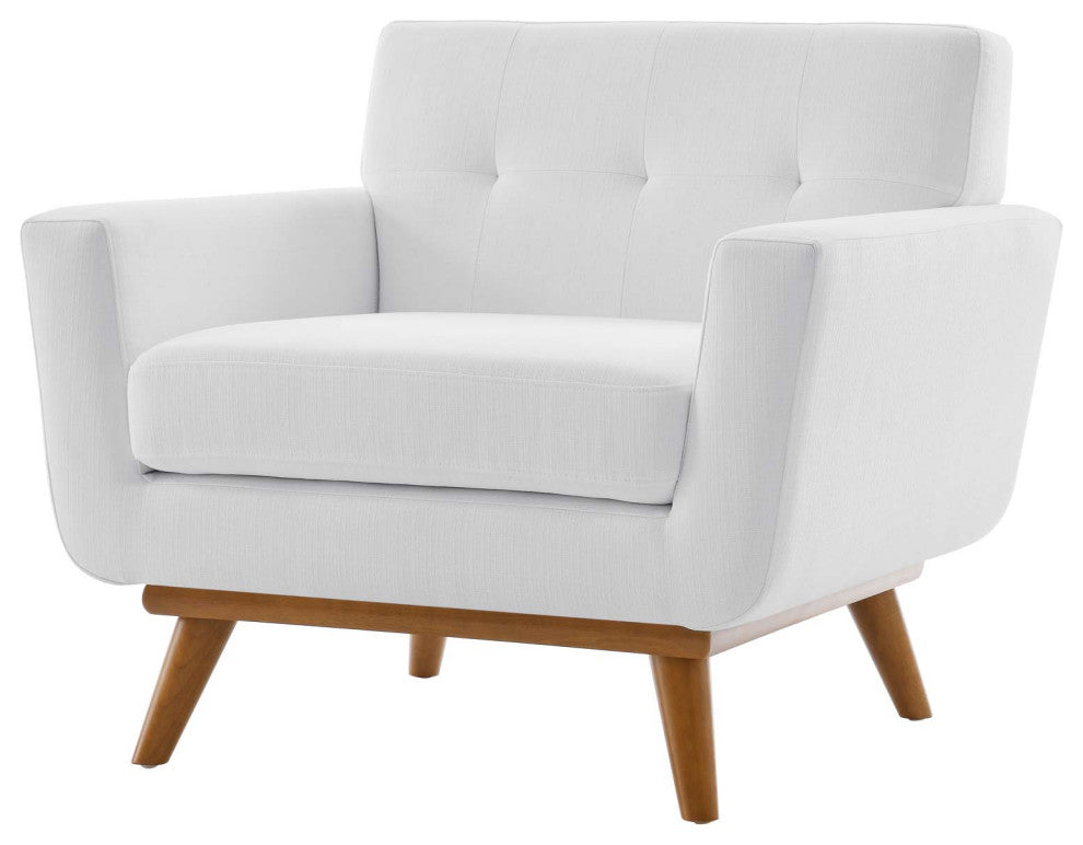 Armchair Accent Chair, Fabric, White, Modern, Living Lounge Hotel Hospitality