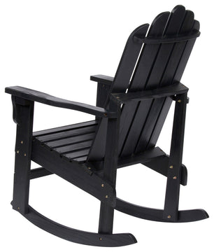 Shine Co. Marina II Cedar Wood Hydro-Tex Adirondack Rocking Chair Black 4659BK