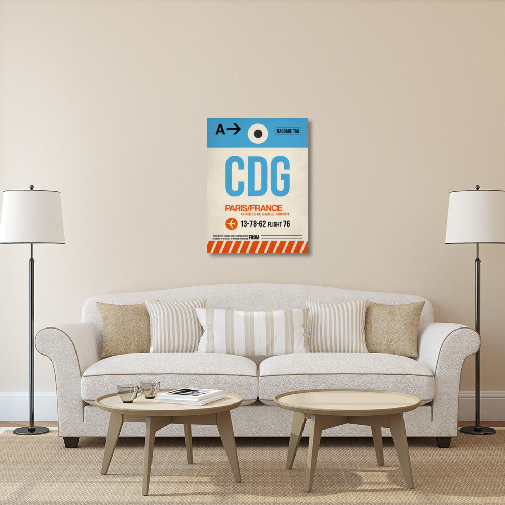 "CDG Paris Luggage Tag 2" Fine Art Print