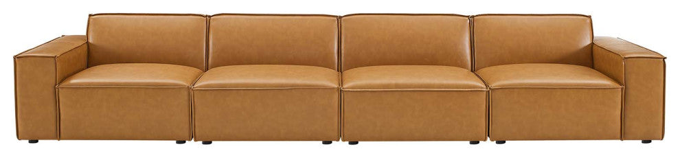 Restore Vegan Leather 4-Piece Sofa Tan