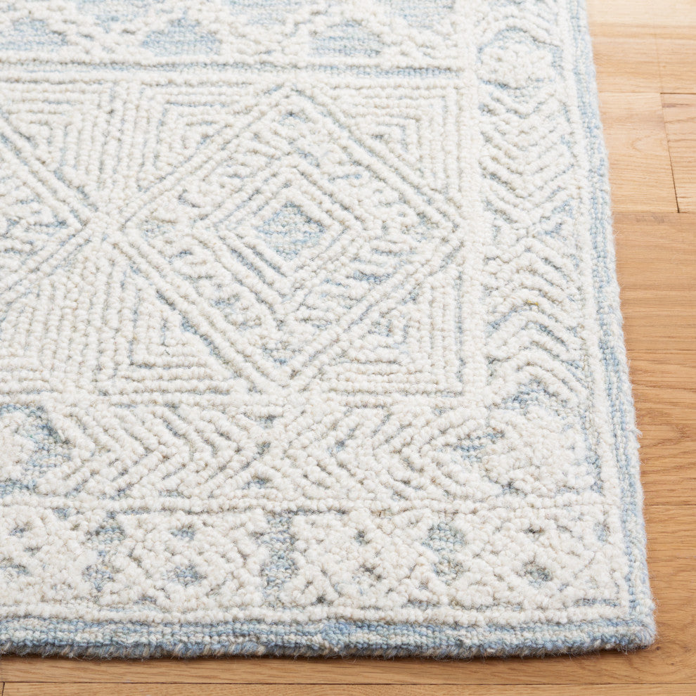 Safavieh Couture Abstract Collection, ABT466 Rug, Blue/Ivory, 5'x8'