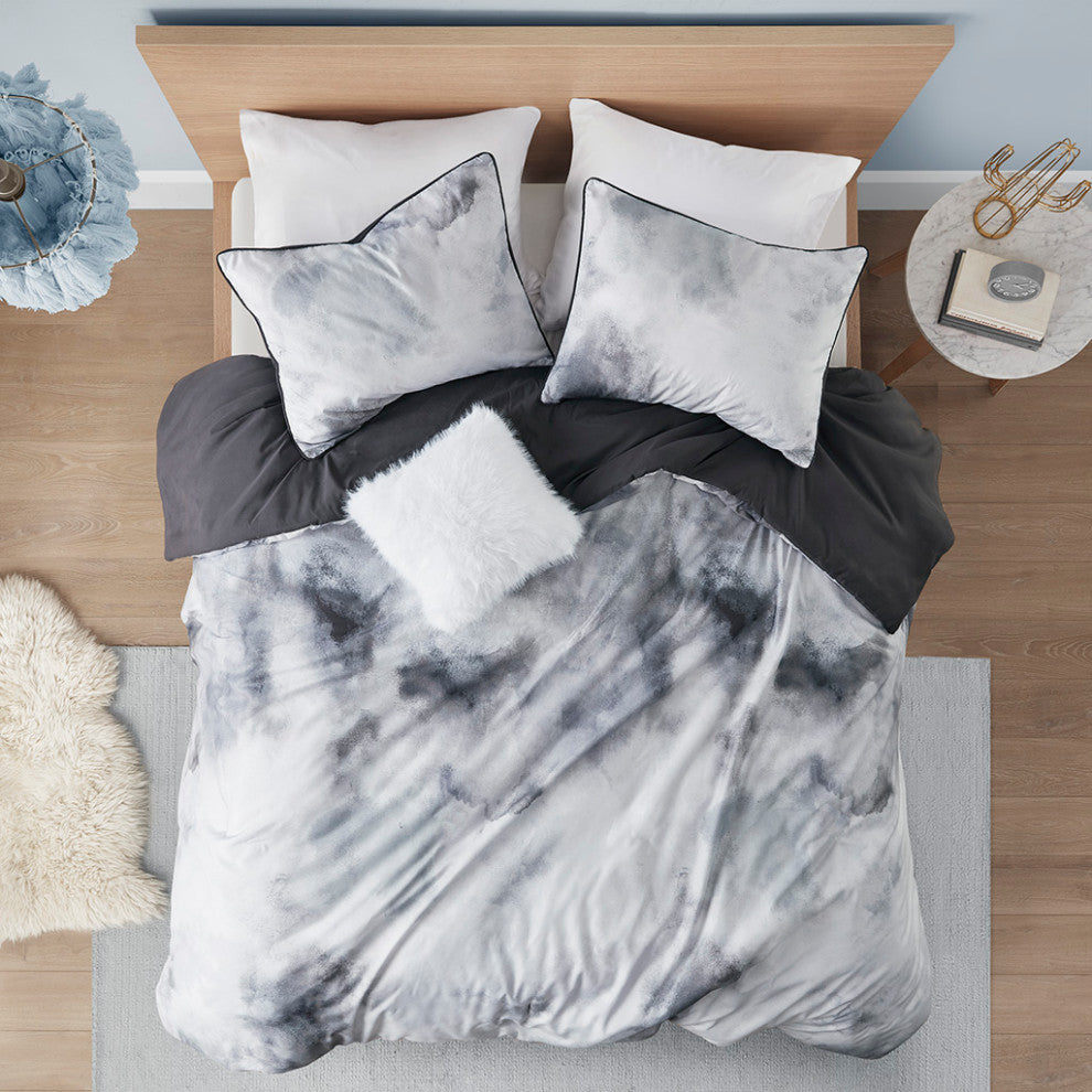 Intelligent Design Watercolor Tie Dye Printed Duvet Cover Set