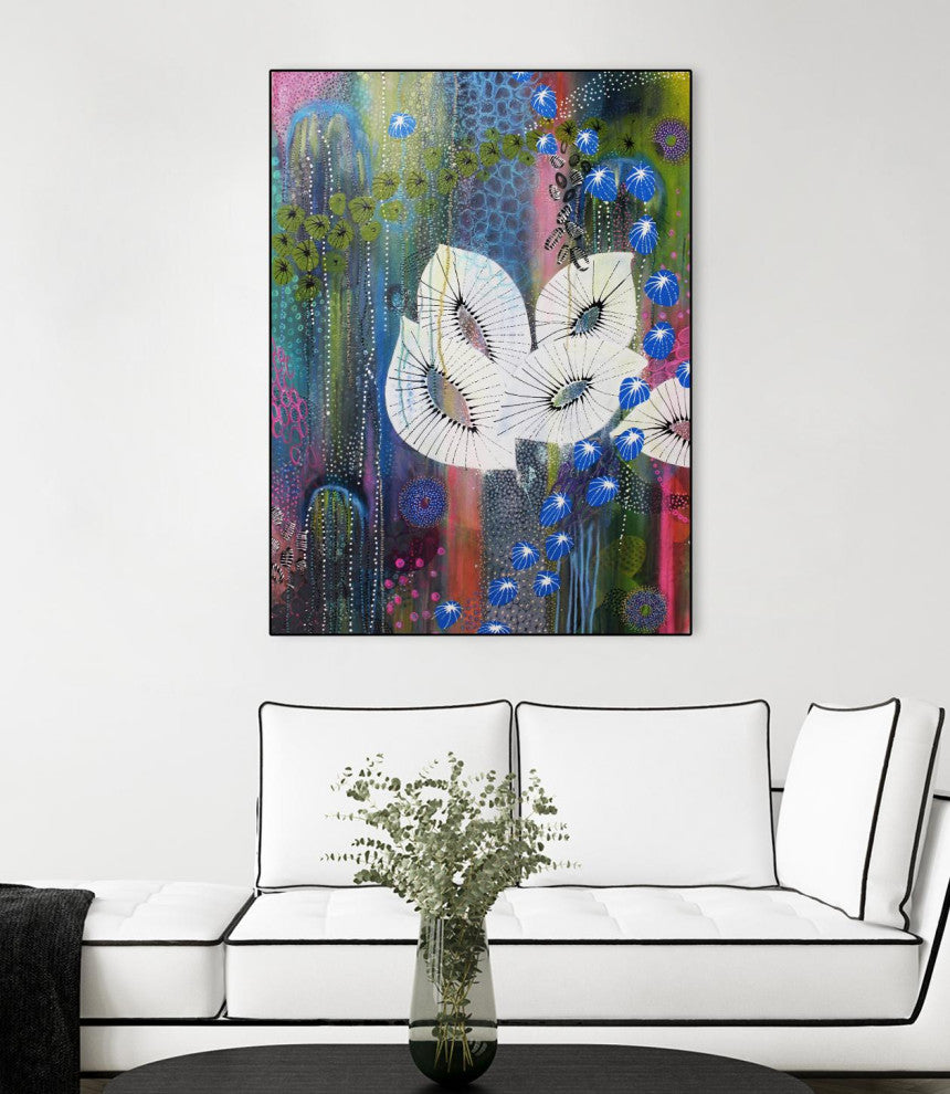"Flowers of the Sea #48" Framed Canvas by Giant Art 24"x32"