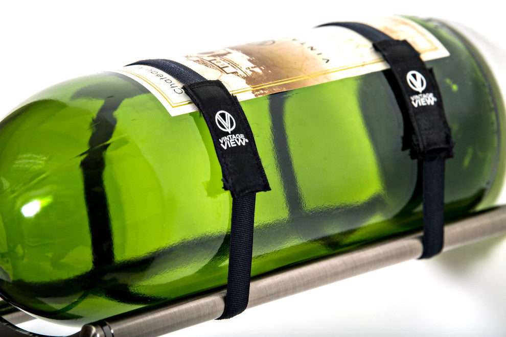 VintageView Universal Bottle Retention Strap, Black, Vino Rails