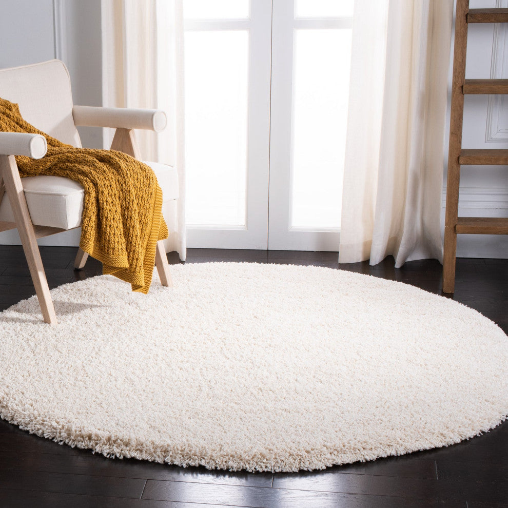 Safavieh Shag Sg180 Solid Color, Shag Rug, Ivory, 3'0"x3'0" Square