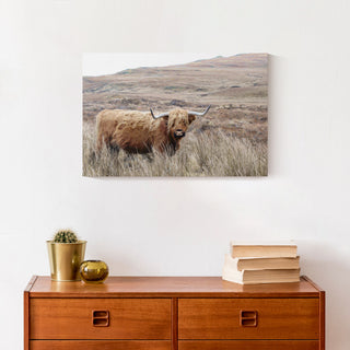 Highland Cow Landscape 18 x 12 Canvas Wall Art