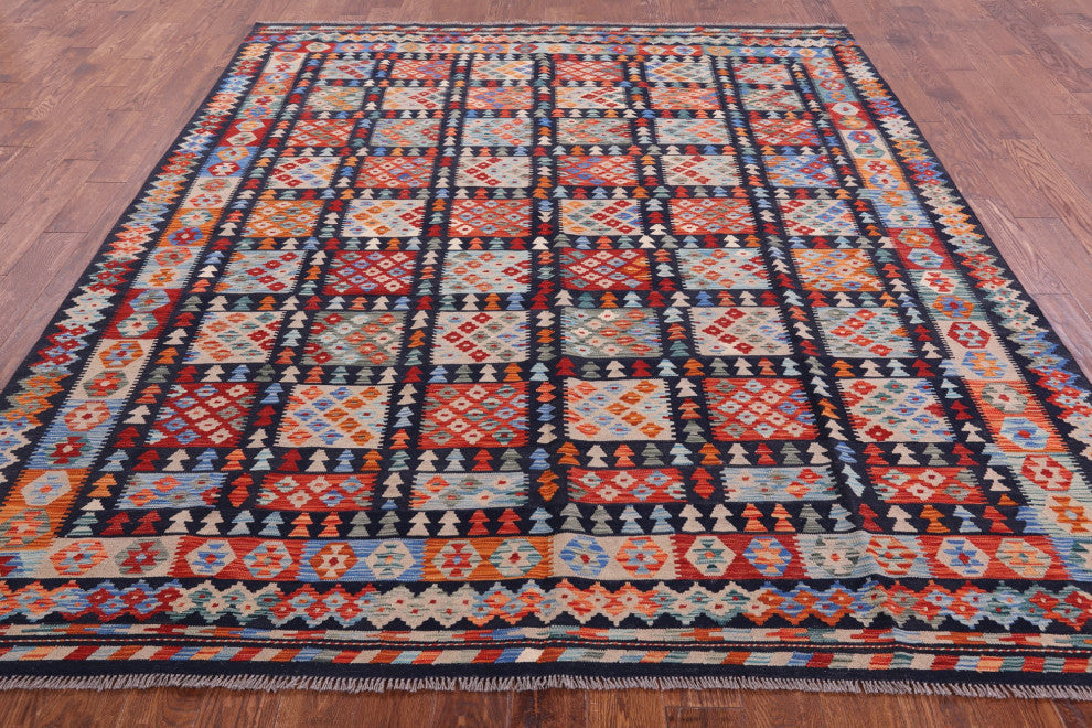 Wool On Wool Reversible Flat Weave Kilim Rug 8' 3" X 9' 9" Q9477