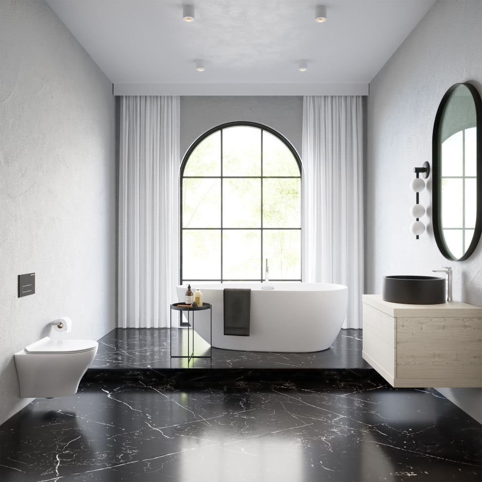 Monaco Round Vessel Sink, Matte Black