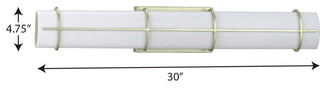 Grid LED 1-Light White Linen Glass LED Modern Wall Light, Silver Ridge