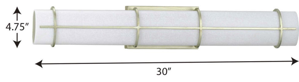 Grid LED 1-Light White Linen Glass LED Modern Wall Light, Silver Ridge