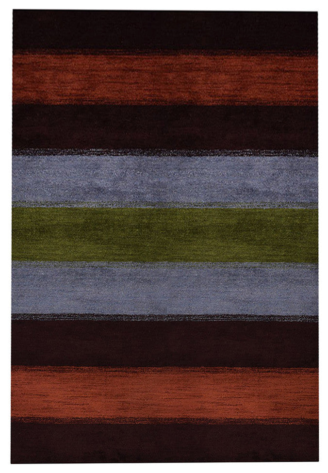 HAND KNOTTED LOOM SILK ECO-FRIENDLY RUG-6'x9',Rectangle,Brown Silver,Contemporar