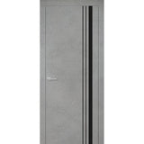 Solid French Door 36 x 96 | Planum 0011 Concrete with| Bathroom