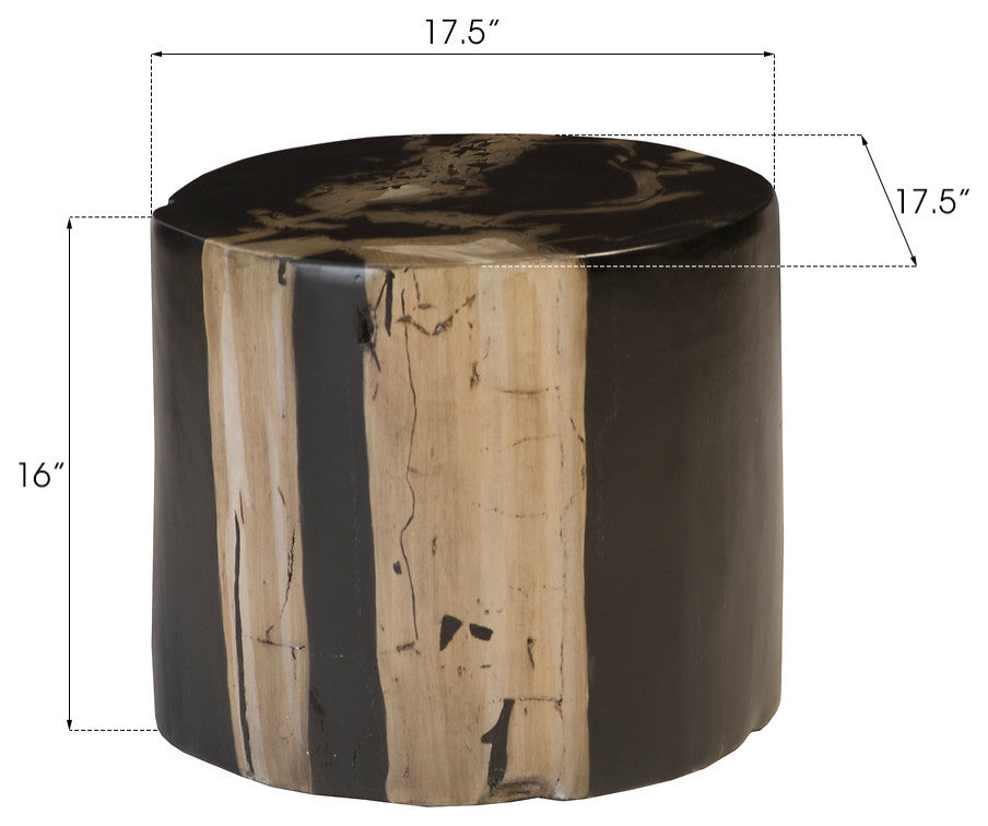 Cast Petrified Wood Stool, Resin
