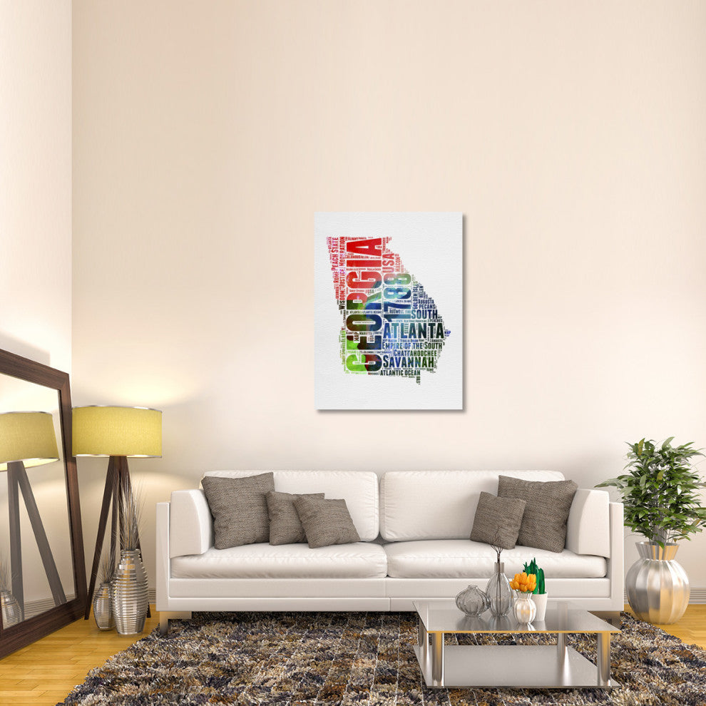 "Georgia Watercolor Word Cloud" Fine Art Print
